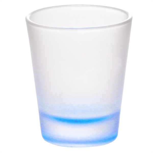 Customized frosted blue shot glass- 1.75 oz.