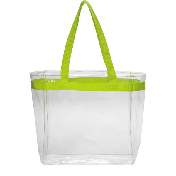 Color Handles Clear Plastic Tote Bags - Color Handles Clear Plastic Tote Bags - Image 2 of 2