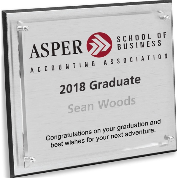 Custom Brushed Aluminum Plaque - 8" x 10" x 1"