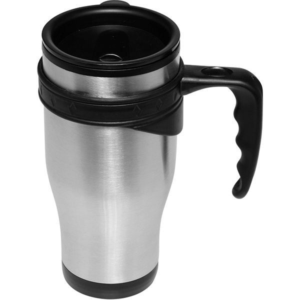 16 oz. Sporty Stainless Steel Travel Mug - 16 oz. Sporty Stainless Steel Travel Mug - Image 1 of 1