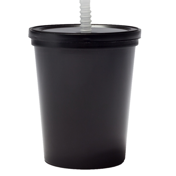 16 oz Plastic Stadium Cups with Lid & Straw - 16 oz Plastic Stadium Cups with Lid & Straw - Image 2 of 8