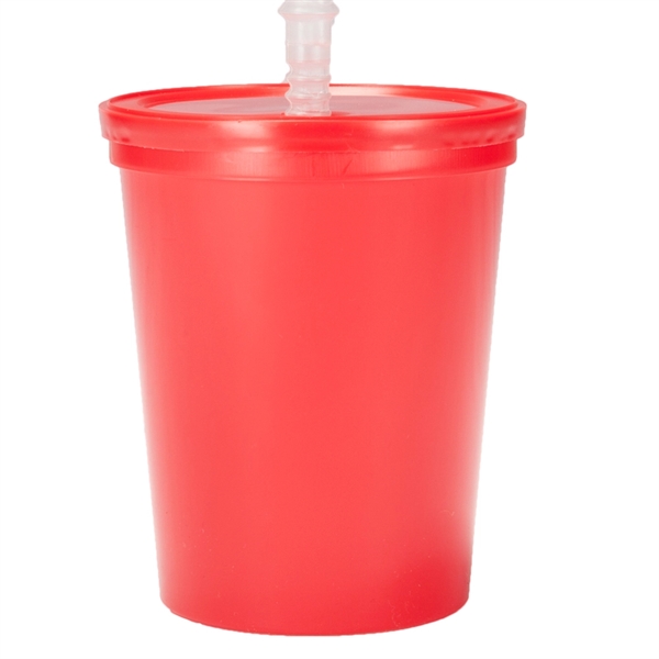 16 oz Plastic Stadium Cups with Lid & Straw - 16 oz Plastic Stadium Cups with Lid & Straw - Image 5 of 8