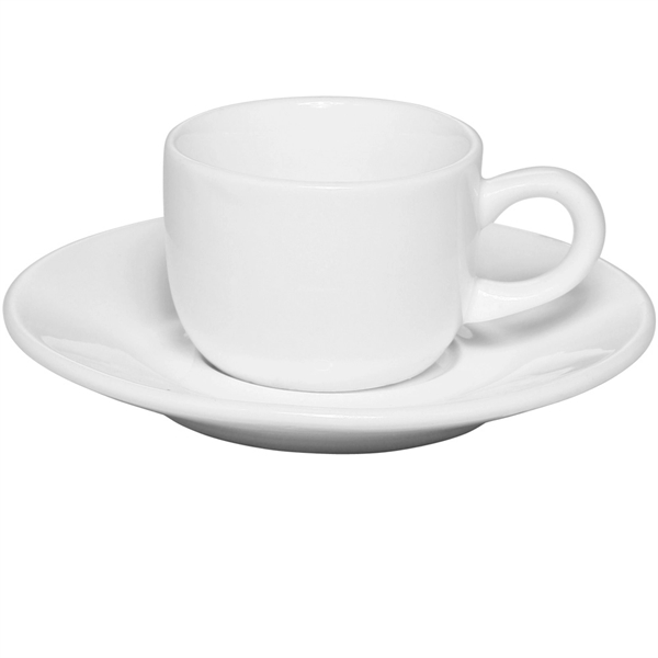 2.5 oz. Porcelain Espresso Cups with Saucer - 2.5 oz. Porcelain Espresso Cups with Saucer - Image 1 of 1