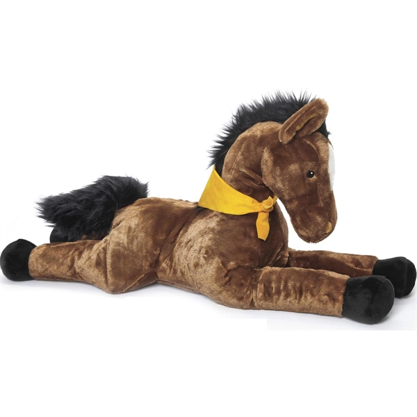 24" Plush Laying Brown Horse
