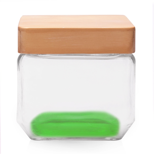 Green Square Spice Jar with Lid