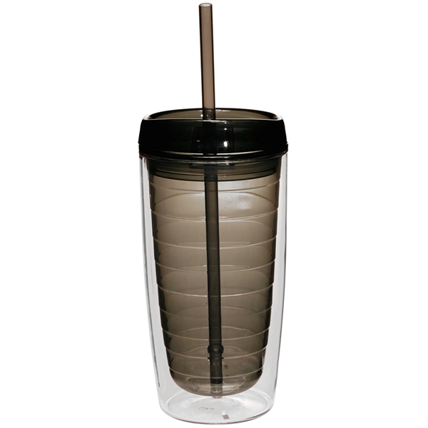 16oz Double Wall Insulated Tumblers w/Straw