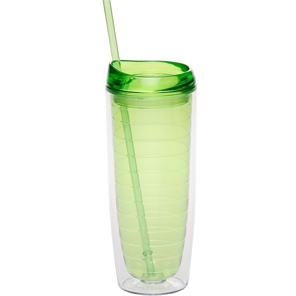 Custom Printed 20 oz. Double Wall Acrylic Tumblers with Matching Straws - Qty: 12