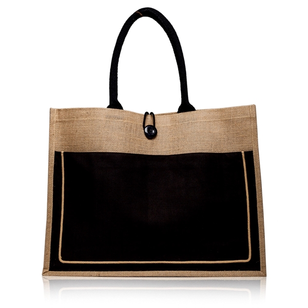 Cotton Pocket Jute Tote Bags - Cotton Pocket Jute Tote Bags - Image 7 of 10