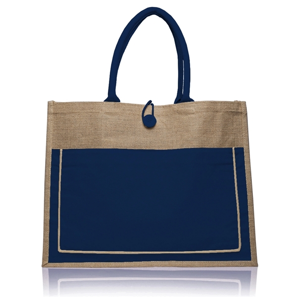 Cotton Pocket Jute Tote Bags - Cotton Pocket Jute Tote Bags - Image 9 of 10