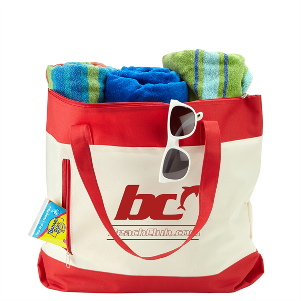 Shoreline Boat Tote Bag with Zipper - Shoreline Boat Tote Bag with Zipper - Image 0 of 5