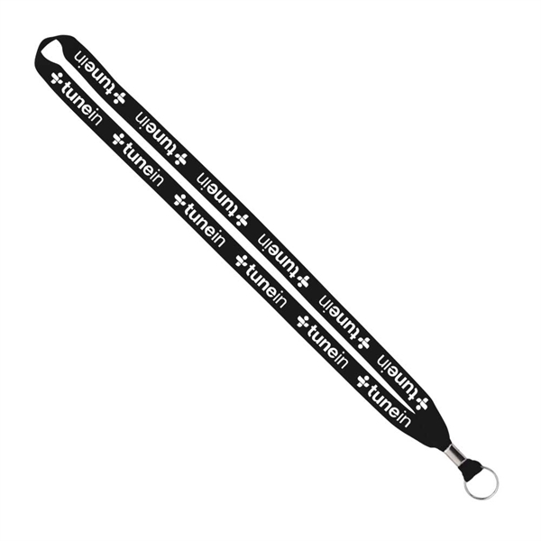 Import Rush 5/8" Polyester Lanyard with Silver Crimp & Ring