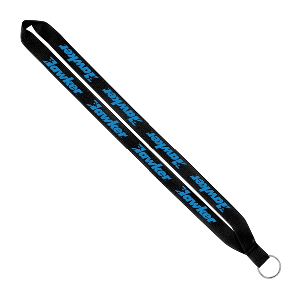 Custom Import Rush 3/4" Polyester Lanyard with Sewn Silver Ring
