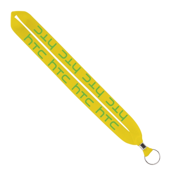 Import Rush 1" Polyester Lanyard with Silver Crimp & Ring