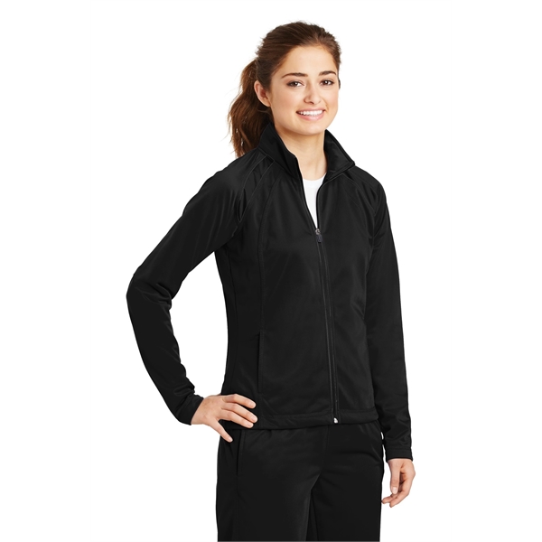 Sport-Tek Women's Tricot Track Jacket. - Sport-Tek Women's Tricot Track Jacket. - Image 3 of 24