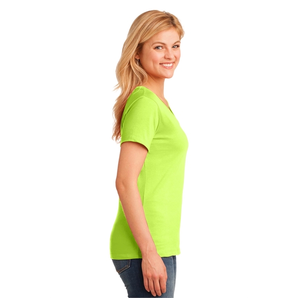 Port & Company Women's Core Cotton V-Neck Tee. - Port & Company Women's Core Cotton V-Neck Tee. - Image 49 of 135