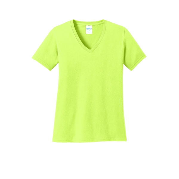 Port & Company Women's Core Cotton V-Neck Tee. - Port & Company Women's Core Cotton V-Neck Tee. - Image 50 of 135