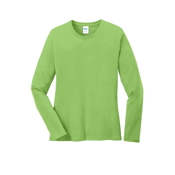 Port & Company Women's Long Sleeve Core Cotton Tee. - Port & Company Women's Long Sleeve Core Cotton Tee. - Image 29 of 94