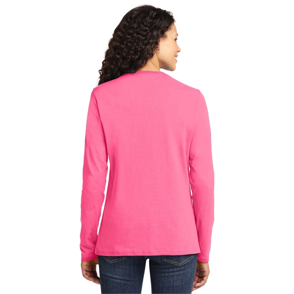 Port & Company Women's Long Sleeve Core Cotton Tee. - Port & Company Women's Long Sleeve Core Cotton Tee. - Image 72 of 94