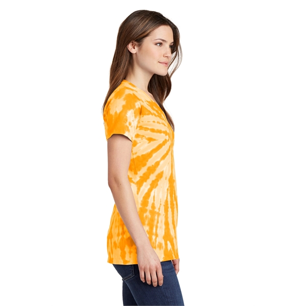 Port & Company Women's Tie-Dye V-Neck Tee. - Port & Company Women's Tie-Dye V-Neck Tee. - Image 4 of 47