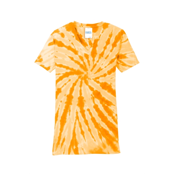 Port & Company Women's Tie-Dye V-Neck Tee. - Port & Company Women's Tie-Dye V-Neck Tee. - Image 5 of 47