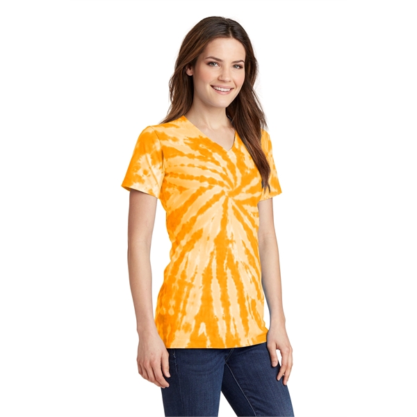 Port & Company Women's Tie-Dye V-Neck Tee. - Port & Company Women's Tie-Dye V-Neck Tee. - Image 6 of 47