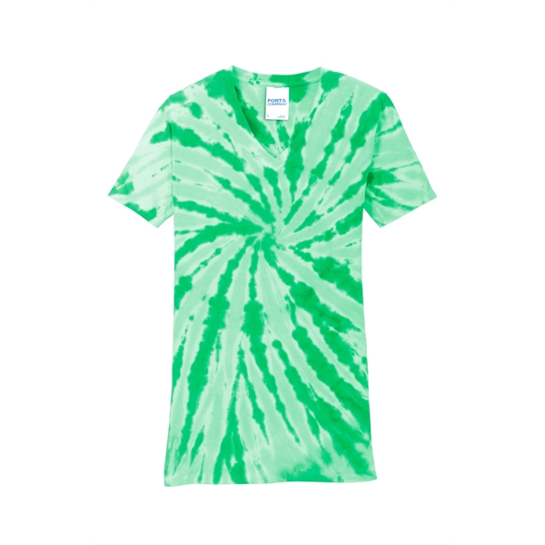 Port & Company Women's Tie-Dye V-Neck Tee. - Port & Company Women's Tie-Dye V-Neck Tee. - Image 10 of 47