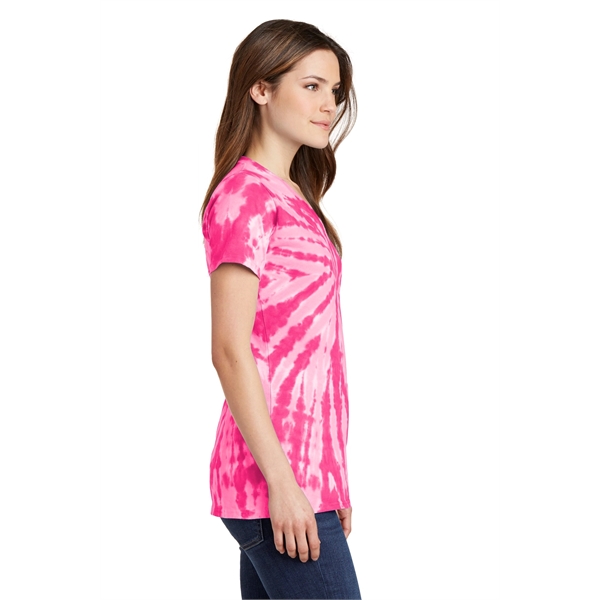 Port & Company Women's Tie-Dye V-Neck Tee. - Port & Company Women's Tie-Dye V-Neck Tee. - Image 13 of 47