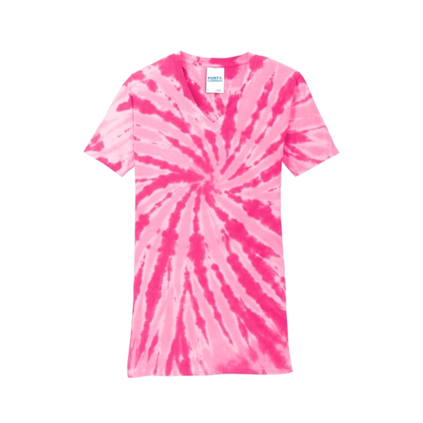 Port & Company Women's Tie-Dye V-Neck Tee. - Port & Company Women's Tie-Dye V-Neck Tee. - Image 14 of 47