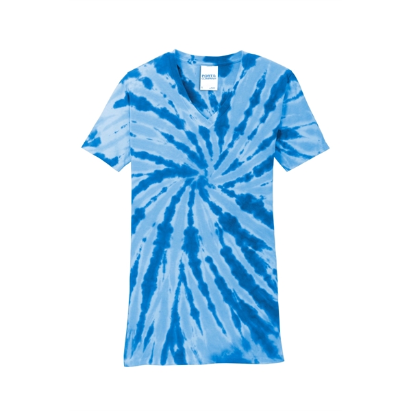 Port & Company Women's Tie-Dye V-Neck Tee. - Port & Company Women's Tie-Dye V-Neck Tee. - Image 24 of 47