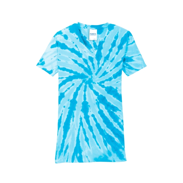 Port & Company Women's Tie-Dye V-Neck Tee. - Port & Company Women's Tie-Dye V-Neck Tee. - Image 28 of 47