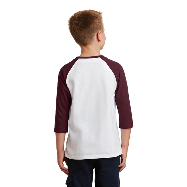 Port & Company Youth Core Blend 3/4-Sleeve Raglan Tee. - Port & Company Youth Core Blend 3/4-Sleeve Raglan Tee. - Image 10 of 43