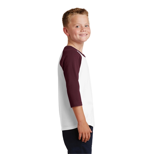 Port & Company Youth Core Blend 3/4-Sleeve Raglan Tee. - Port & Company Youth Core Blend 3/4-Sleeve Raglan Tee. - Image 12 of 43