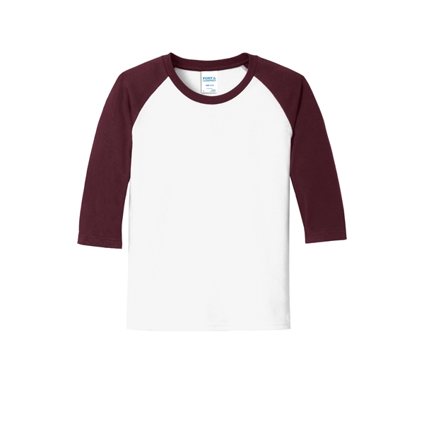 Port & Company Youth Core Blend 3/4-Sleeve Raglan Tee. - Port & Company Youth Core Blend 3/4-Sleeve Raglan Tee. - Image 13 of 43