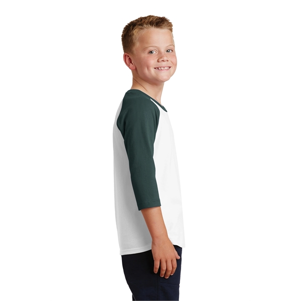 Port & Company Youth Core Blend 3/4-Sleeve Raglan Tee. - Port & Company Youth Core Blend 3/4-Sleeve Raglan Tee. - Image 18 of 43