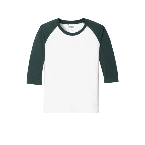 Port & Company Youth Core Blend 3/4-Sleeve Raglan Tee. - Port & Company Youth Core Blend 3/4-Sleeve Raglan Tee. - Image 19 of 43