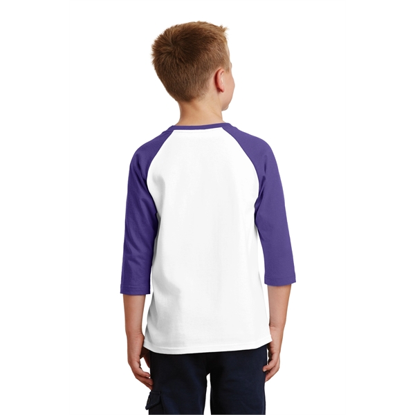 Port & Company Youth Core Blend 3/4-Sleeve Raglan Tee. - Port & Company Youth Core Blend 3/4-Sleeve Raglan Tee. - Image 31 of 43