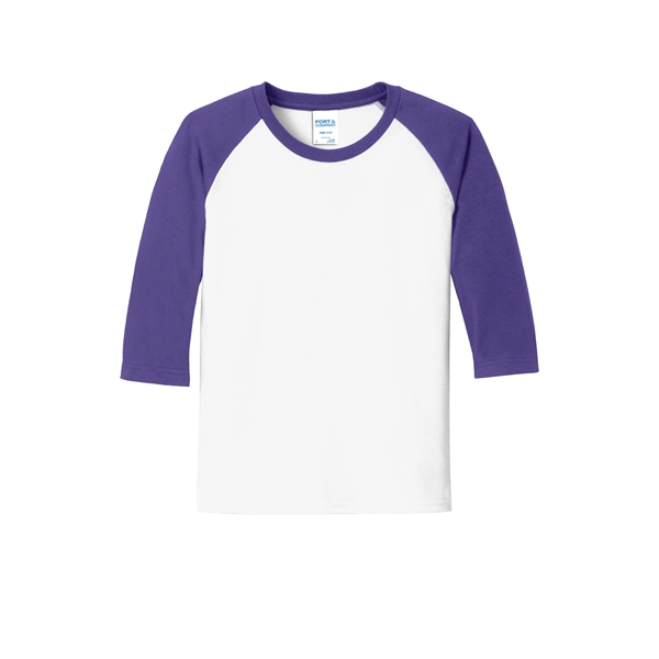 Port & Company Youth Core Blend 3/4-Sleeve Raglan Tee. - Port & Company Youth Core Blend 3/4-Sleeve Raglan Tee. - Image 33 of 43