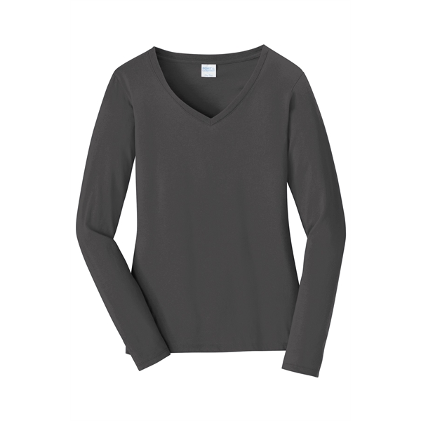 Port & Company Women's Long Sleeve Fan Favorite V-Neck Tee. - Port & Company Women's Long Sleeve Fan Favorite V-Neck Tee. - Image 14 of 63