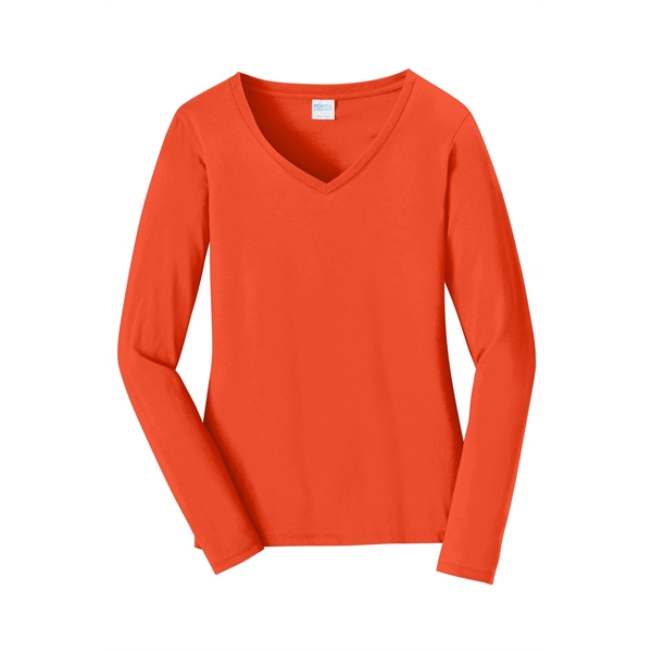 Port & Company Women's Long Sleeve Fan Favorite V-Neck Tee. - Port & Company Women's Long Sleeve Fan Favorite V-Neck Tee. - Image 23 of 63