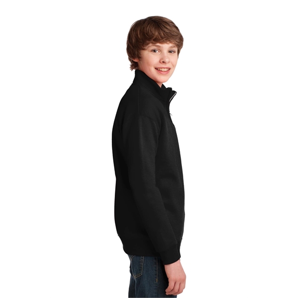 JERZEES Youth NuBlend 1/4-Zip Cadet Collar Sweatshirt. - JERZEES Youth NuBlend 1/4-Zip Cadet Collar Sweatshirt. - Image 2 of 28