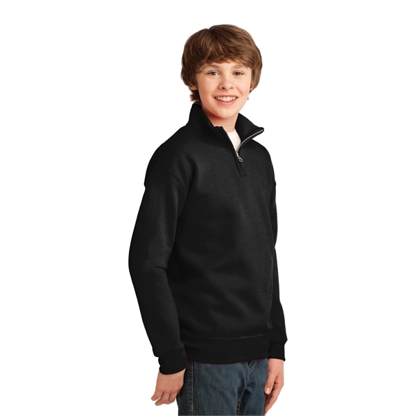 JERZEES Youth NuBlend 1/4-Zip Cadet Collar Sweatshirt. - JERZEES Youth NuBlend 1/4-Zip Cadet Collar Sweatshirt. - Image 4 of 28