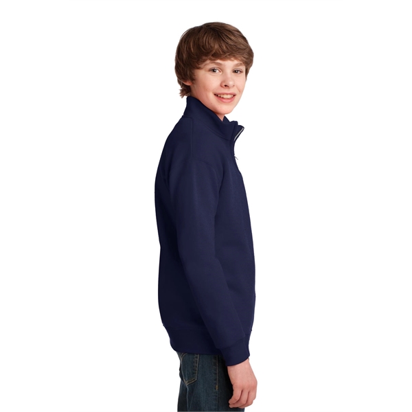 JERZEES Youth NuBlend 1/4-Zip Cadet Collar Sweatshirt. - JERZEES Youth NuBlend 1/4-Zip Cadet Collar Sweatshirt. - Image 7 of 28