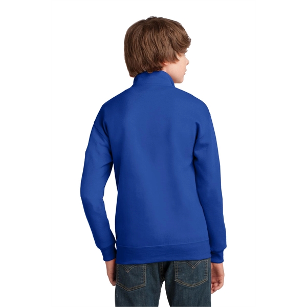 JERZEES Youth NuBlend 1/4-Zip Cadet Collar Sweatshirt. - JERZEES Youth NuBlend 1/4-Zip Cadet Collar Sweatshirt. - Image 10 of 28
