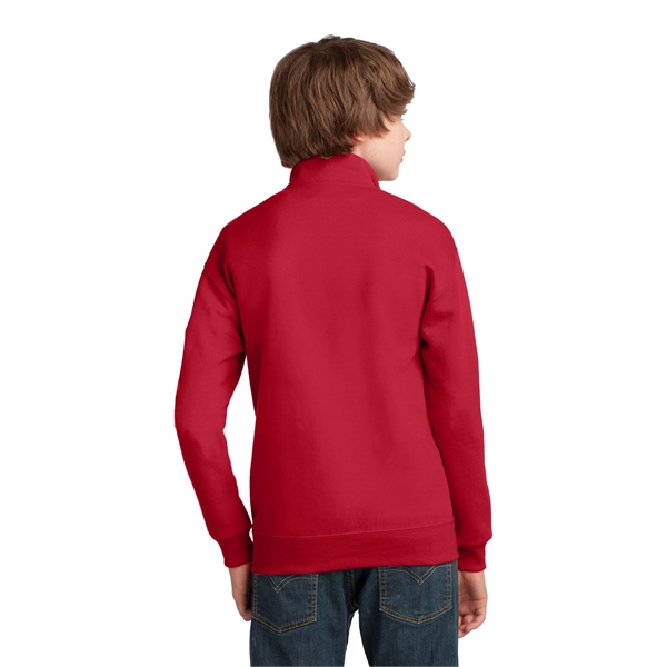 JERZEES Youth NuBlend 1/4-Zip Cadet Collar Sweatshirt. - JERZEES Youth NuBlend 1/4-Zip Cadet Collar Sweatshirt. - Image 14 of 28