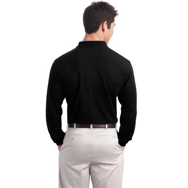 Port Authority Long Sleeve Silk Touch Polo with Pocket. - Port Authority Long Sleeve Silk Touch Polo with Pocket. - Image 1 of 15