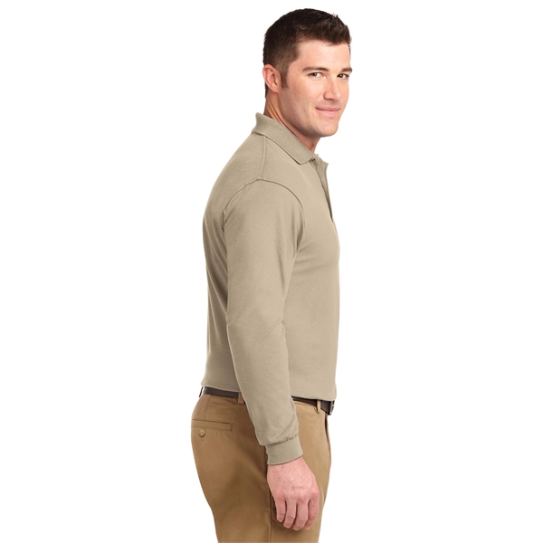 Port Authority Tall Silk Touch Long Sleeve Polo. - Port Authority Tall Silk Touch Long Sleeve Polo. - Image 15 of 26