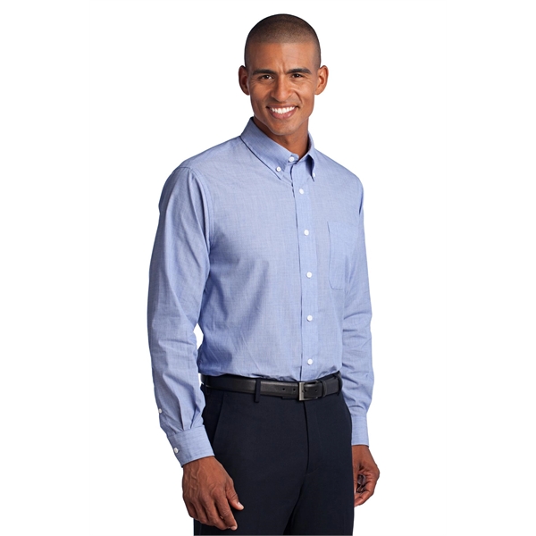 Port Authority Tall Crosshatch Easy Care Shirt. - Port Authority Tall Crosshatch Easy Care Shirt. - Image 2 of 39