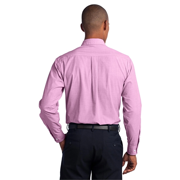 Port Authority Tall Crosshatch Easy Care Shirt. - Port Authority Tall Crosshatch Easy Care Shirt. - Image 12 of 39