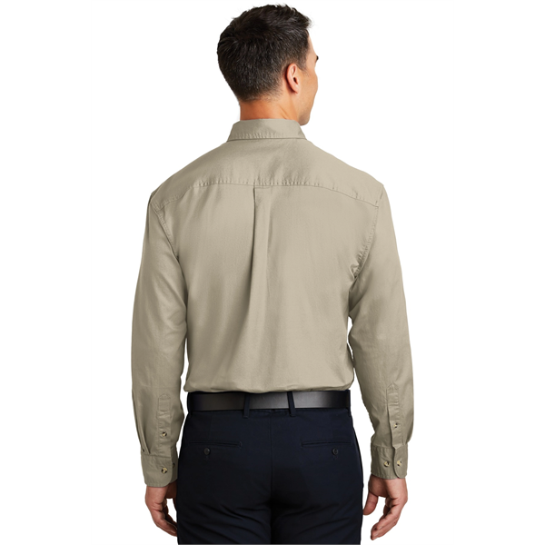 Port Authority Long Sleeve Twill Shirt. - Port Authority Long Sleeve Twill Shirt. - Image 10 of 38