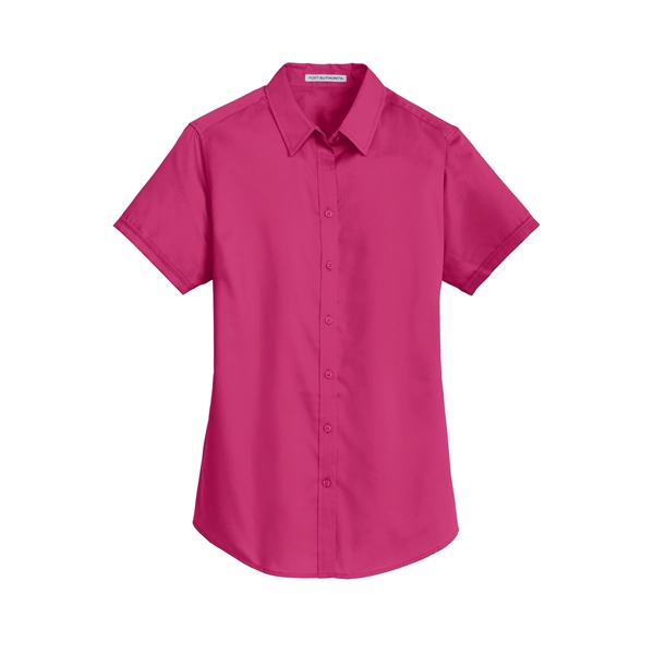 Port Authority Women's Short Sleeve SuperPro Twill Shirt. - Port Authority Women's Short Sleeve SuperPro Twill Shirt. - Image 20 of 45